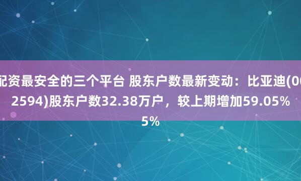 配资最安全的三个平台 股东户数最新变动:比亚迪(002594)股东户数32.38万户,较上期增加59.05%